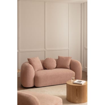 Coco 2-zits Chenille Bank Stof Chenille Roze – Kwarts - Sklum