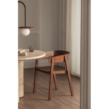 Pak Van 4 Olsen Houten Eetkamerstoelen Donker Hout & Donker Hout - Sklum