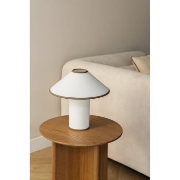 Liduina Linnen Tafellamp ↑35 Cm Wit - Sklum