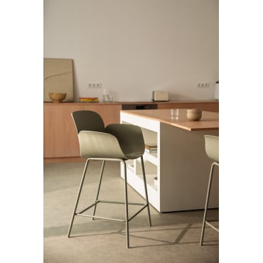 Set Van 4 Hoge Krukken Van Polypropyleen En Staal Lynette Bamboe Groen & ↑65 Cm - Sklum