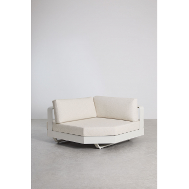 Hoekfauteuil Voor Modulaire Aluminium Bank Yarilo Bouclé Natuurlijke Kleuren - Sklum