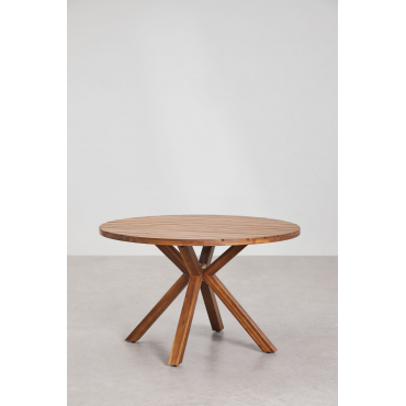 Ronde Eettafel Ø120 Cm Van Naele Hout Acacia Bruin & Ø120 Cm - Sklum