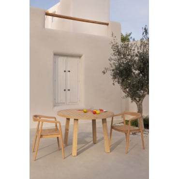 Ronde Tuintafel In Acaciahout (ø120 Cm) Dubai Rustiek Acaciabruin - Sklum