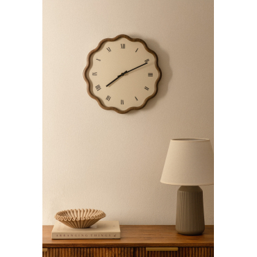 Axley Mdf Wandklok Ø35 Cm Beige – Crème - Sklum