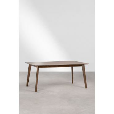 Eettafel Rechthoekig 180x90 Cm In Mdf En Rubberhout Kerhen Donker Hout - Sklum