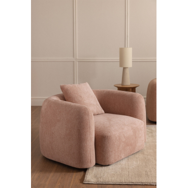 Pack Van 2 Fauteuils In Chenille Coco Stof Chenille Roze – Kwarts - Sklum