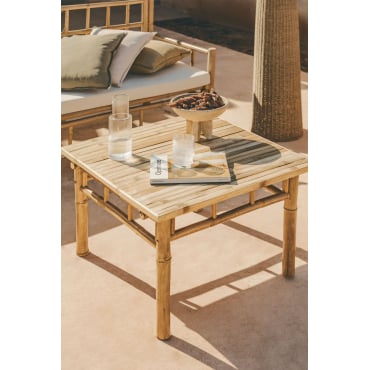 Vierkante Tuin Salontafel 70x70 Cm Van Bamboe Jamaik Bamboe - Sklum