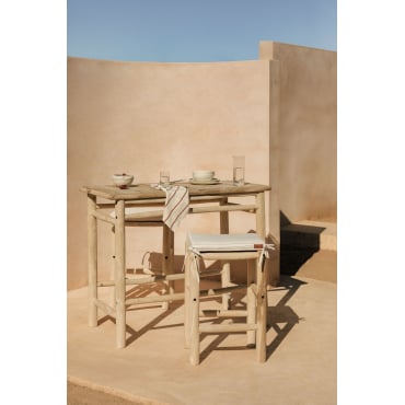 Tuin Hoge Rechthoekige Tafel 135x65cm In Teakhout Narel Bruin – Natuurlijk Hout - Sklum