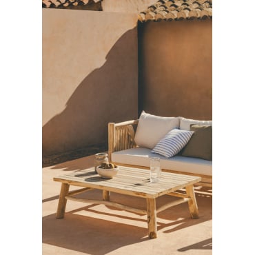 Rechthoekige Tuinsalontafel 120x80 Cm Van Teakhout Narel Bruin – Natuurlijk Hout - Sklum