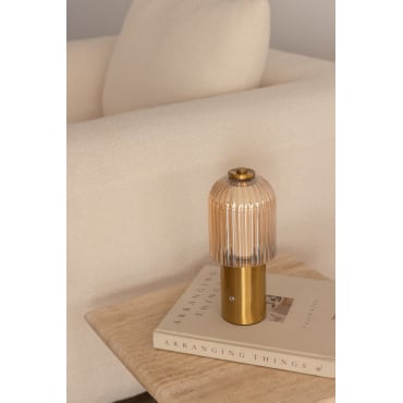 Draadloze Led-tafellamp Van Ijzer En Glas Neristan Goud - Sklum