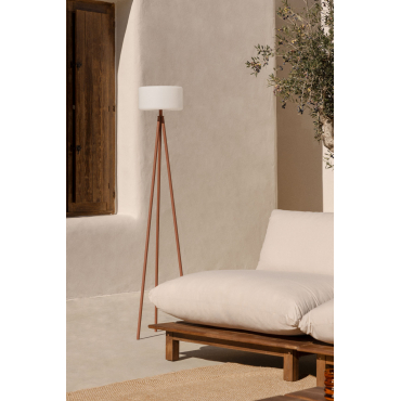 Draadloze Led-vloerlamp Voor Buiten In Staal Mezina Wit - Sklum