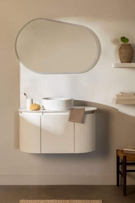 Carsone hangend badkamermeubelset van hout - Wit