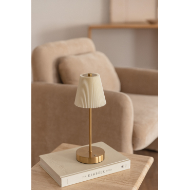 Myrdal Draadloze Led Tafellamp In Ijzer Beige – Crème - Sklum