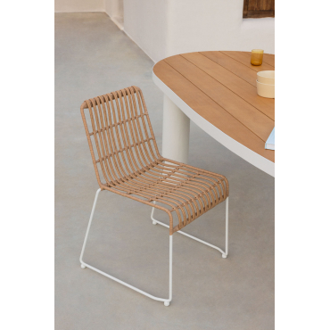 Pakket Van 2 Aroa Synthetische Rotan Tuinstoelen Wit - Sklum