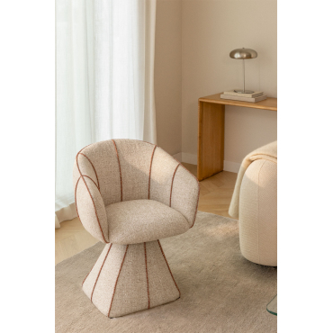 Pakket Van 2 Tallin Gestoffeerde Fauteuils Bouclé Natuurlijke Kleuren - Sklum