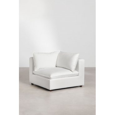 Hoekfauteuil In Stof Estefan Style Wit - Sklum