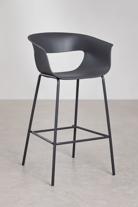 Set van 2 hoge tuinkrukken 75 cm van polypropyleen en grafietgrijs staal Alanys - Grijs – Grafiet