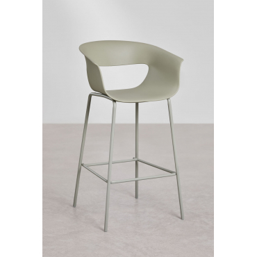 Hoge Kruk In Polypropyleen En Ijzer Alanys Groen – Salie & ↑75 Cm - Sklum