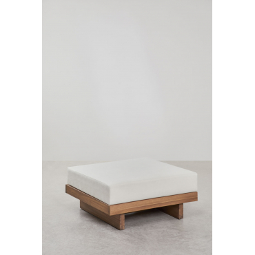 Dailin Acacia Houten Ottomaanse Gardenia Wit - Sklum