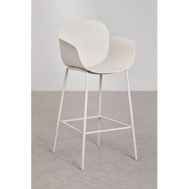 Hoge Tuinkruk In Polypropyleen En Ijzer Lynette Steen Wit & ↑75 Cm - Sklum