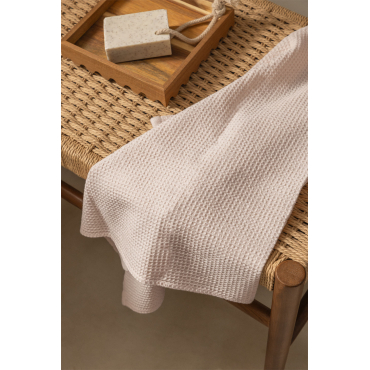 Fiorala Wafelkatoenen Handdoek Lichtroze & Toalla Lavabo (50 X 90 Cm) - Sklum