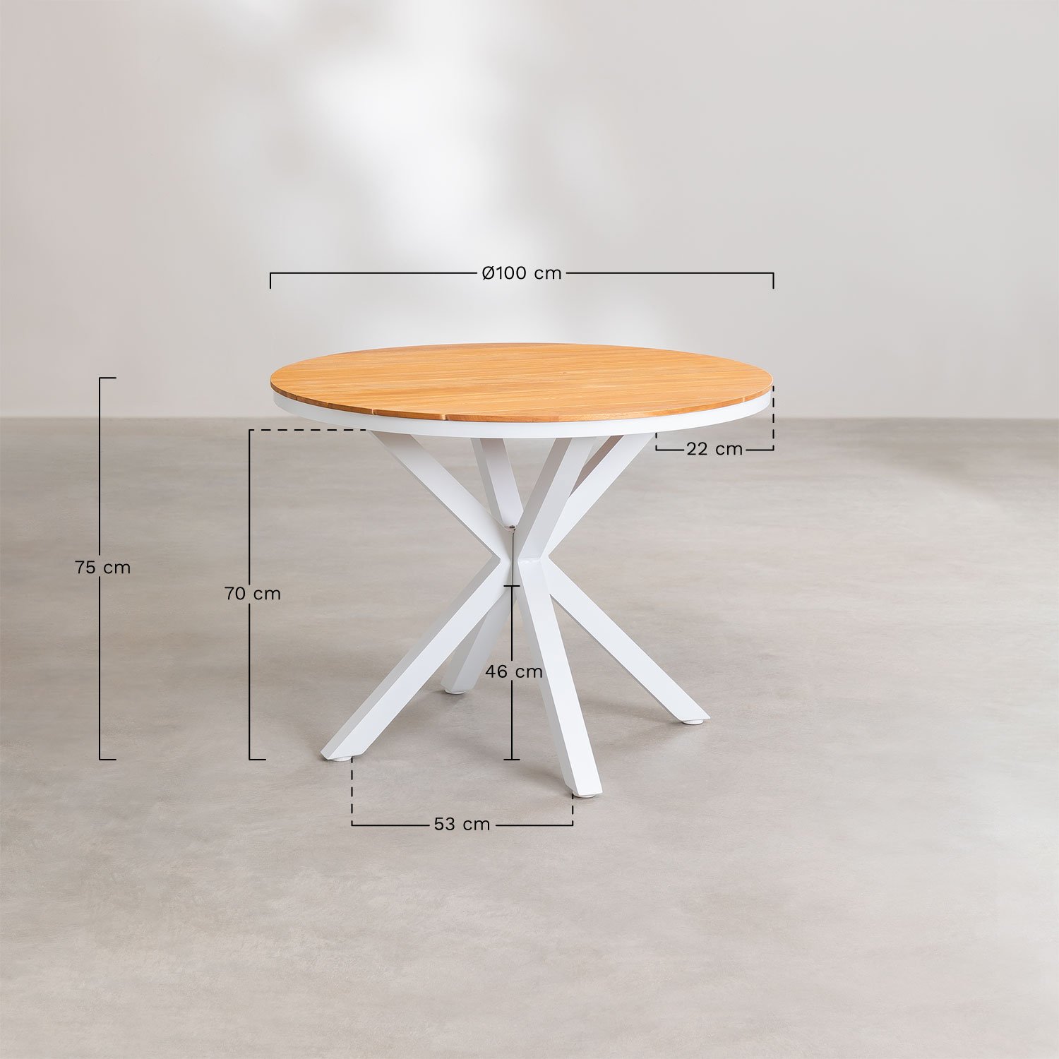 Archer Ronde Tafelset (Ø100 cm) en 4 Tuinstoelen , AFMETINGEN