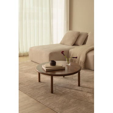 Olivia Ronde Salontafel In Acaciahout Bruin – Donker Hout & Ø80 Cm - Sklum