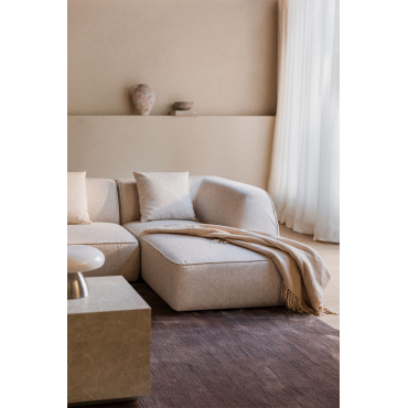 Rechter Chaise Longue Voor Modulaire Bank In Cardea Bouclé Stof Crèmebeige Boucléstof - Sklum