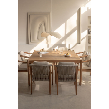 Vierkante Eettafel 150x150 Cm In Aderyn Acaciahout Acacia Bruin - Sklum