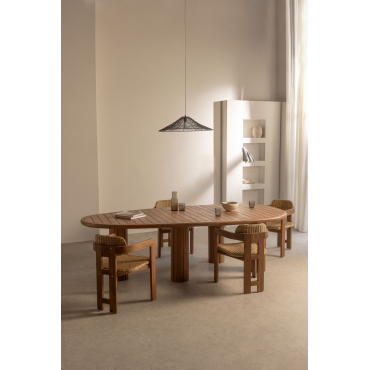 Danara Ovale Acaciahouten Eettafel Acacia Bruin & ↔︎ 260 Cm - Sklum