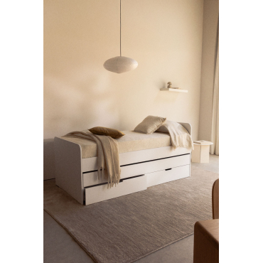 Bed Voor Matras 90x190 Cm Met 3 Lades In Mdf Janete Kids Schuifbed Met Opbergruimte & 90 X 190 Cm - Sklum