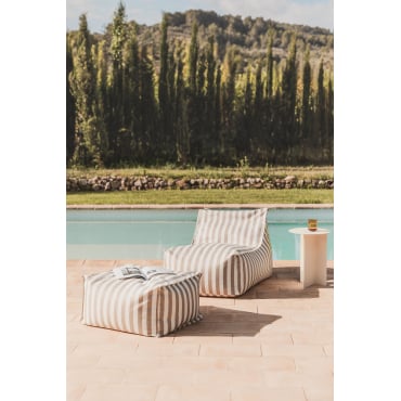 Tuinset Met Fauteuil En Poef In Sandel-stof Hazelnoot Bruin - Sklum