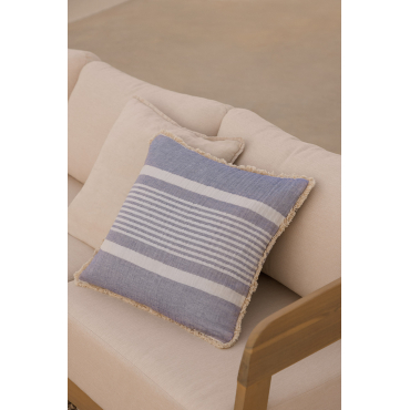 Vierkant Katoenen Kussen (45x45 Cm) Korjen Lavendelblauw - Sklum