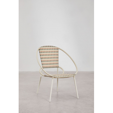 Pakket Van 2 Stapelbare Fauteuils In Staal En Synthetisch Riet Maryland Beige – Crème - Sklum