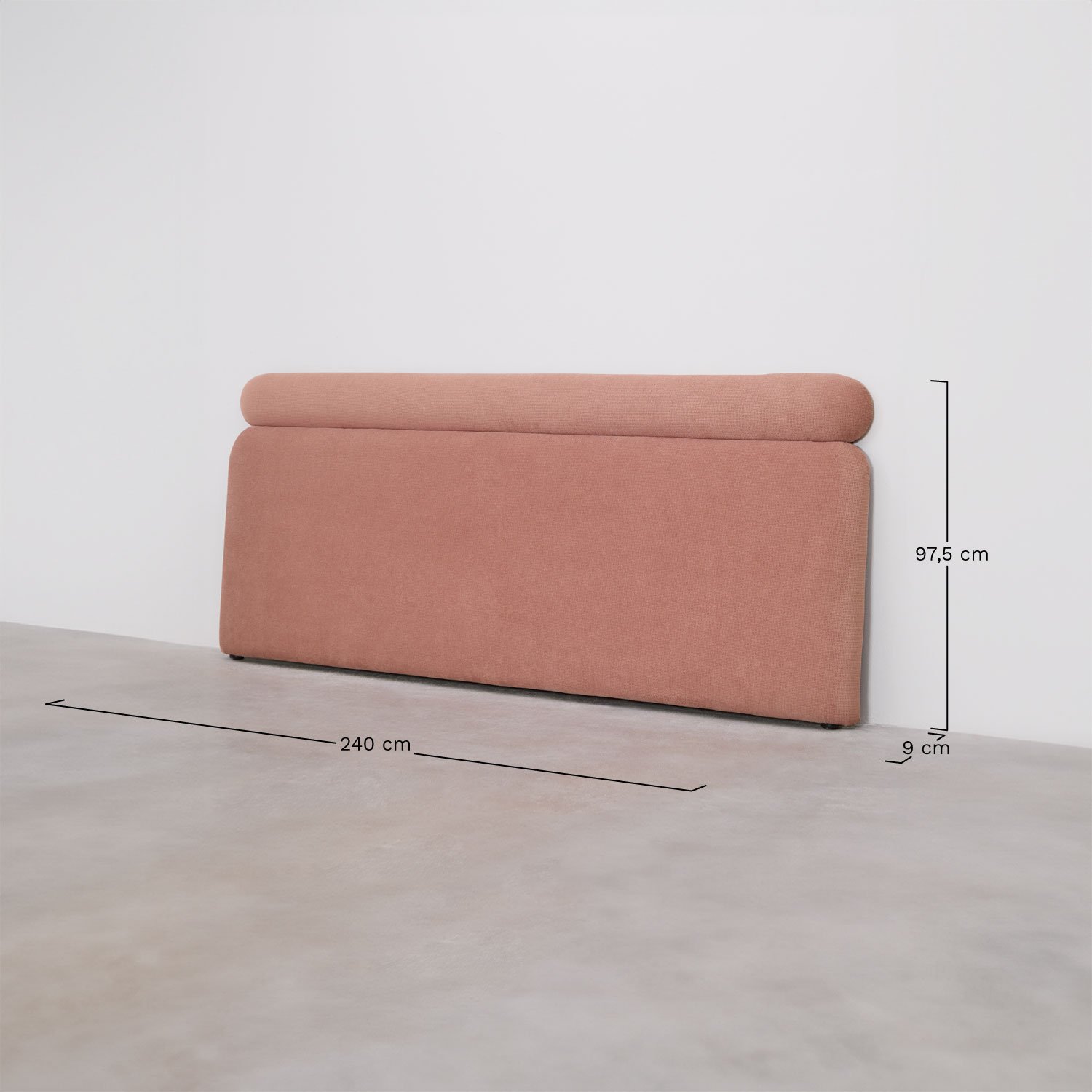 240cm Cirene gestoffeerd hoofdbord, AFMETINGEN