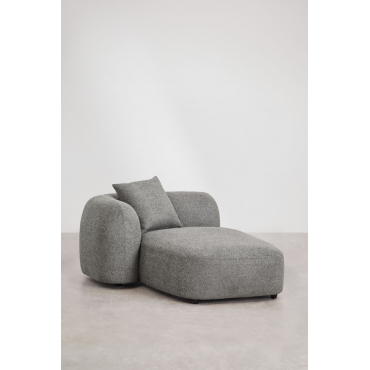Linker Chaise Longue Voor Modulaire Bank In Chenille Coco Granietgrijs Dik Chenilledoek - Sklum