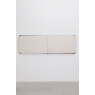 Romeo 220cm Chenille Hoofdbord Stof Chenille Gebroken Wit & 180 Cm - Sklum