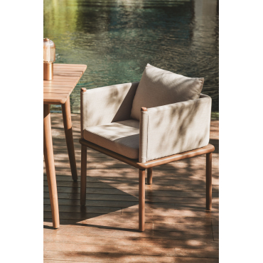 Set Van 2 Olivia Tuinstoelen Met Armleuningen In Acaciahout Beige - Semoline - Sklum