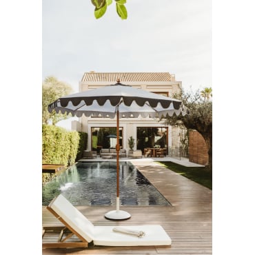 Aneli Ø260 Cm Parasol Van Stof En Aluminium Tapioca Beige - Sklum