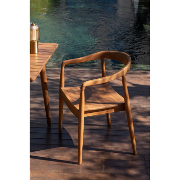 Pakket Van 4 Rokan Teakhouten Tuinstoelen Teakhout - Sklum