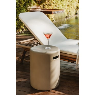 Ronde Bijzettafel Voor De Tuin Ø35 Cm In Cement Biltet Grijs – Taupe – Koel - Sklum