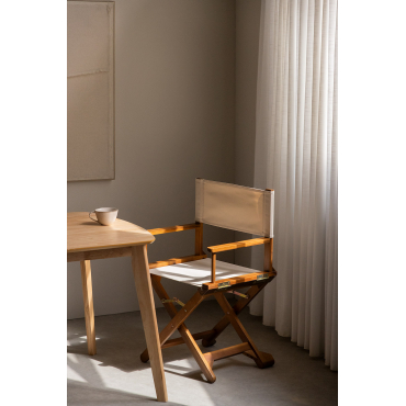 Pack Van 2 Opvouwbare Regisseursstoelen In Hout Ridley Naakt Beige - Sklum