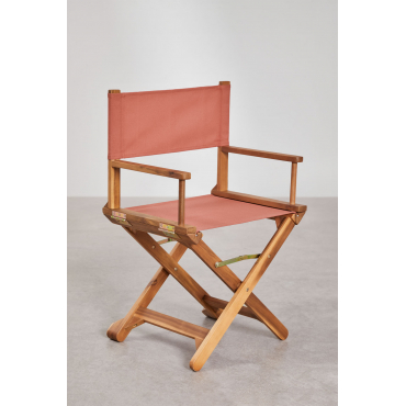Pack Van 2 Opvouwbare Regisseursstoelen In Hout Ridley Rode Dakpan - Sklum
