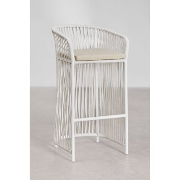 Pakket Van 2 Sophie Hoge Tuinstoelen Gardenia Wit & ↑75 Cm - Sklum