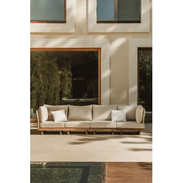 4-delige Modulaire Tuinbank Met 2 Hoekfauteuils Van Acaciahout Dailin Acacia Bruin - Sklum
