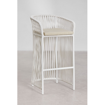 Pakket Van 4 Sophie Hoge Krukken Gardenia Wit & ↑75 Cm - Sklum