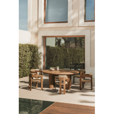 Ronde Tuintafel Van Acaciahout Danara Ø180 Cm - Sklum
