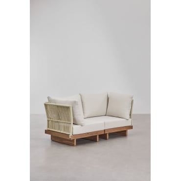 Dailin 2-delige Modulaire Bank Met 2 Hoekfauteuils In Acaciahout Acacia Bruin - Sklum