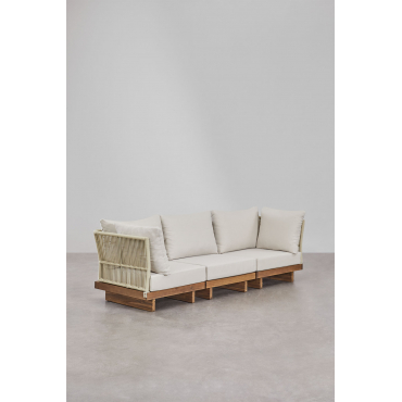 Dailin 3-delige Modulaire Bank Met 2 Hoekfauteuils In Acaciahout Acacia Bruin - Sklum