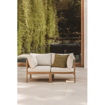 Branson 2-delige Modulaire Tuinbank Met Armleuningen In Acaciahout Acacia Bruin - Sklum